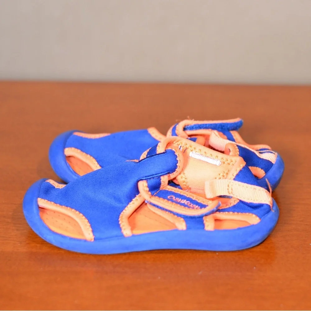 OshKosh B’gosh Kids Sandals Water Shoes Size 9 (Toddler) Blue Orange Velcro